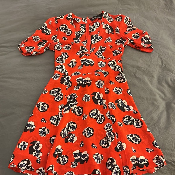 Realization Par Ozzie Red Silk Mini Dress - Picture 5 of 6